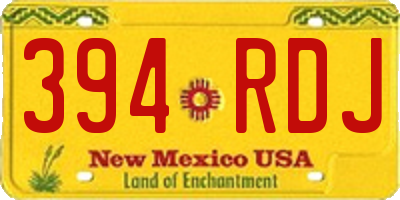NM license plate 394RDJ