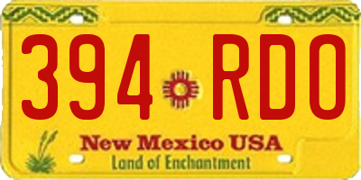 NM license plate 394RDO