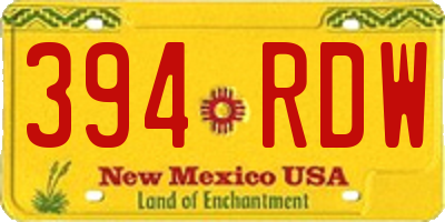 NM license plate 394RDW