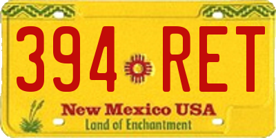 NM license plate 394RET