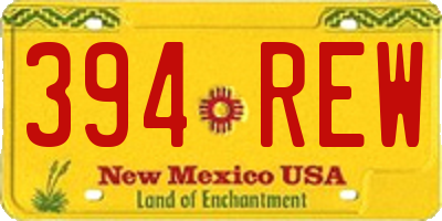 NM license plate 394REW