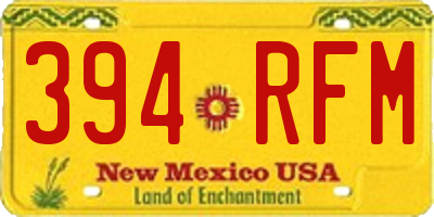 NM license plate 394RFM
