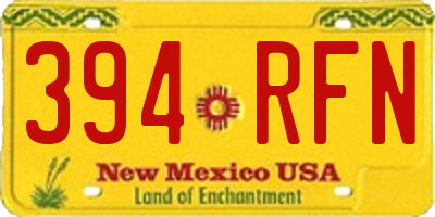 NM license plate 394RFN