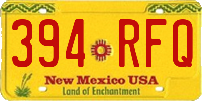 NM license plate 394RFQ
