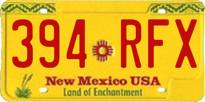 NM license plate 394RFX