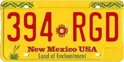 NM license plate 394RGD