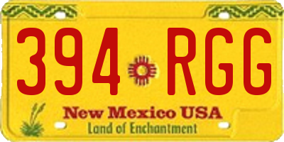 NM license plate 394RGG