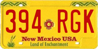 NM license plate 394RGK