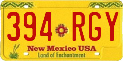 NM license plate 394RGY
