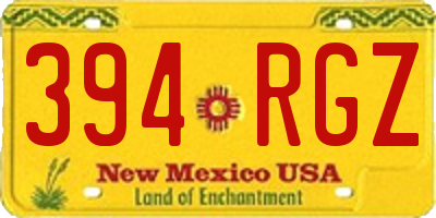 NM license plate 394RGZ
