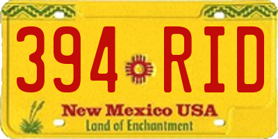 NM license plate 394RID