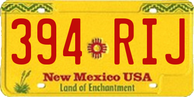 NM license plate 394RIJ