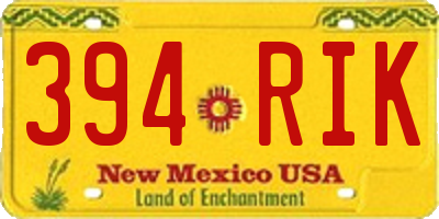 NM license plate 394RIK