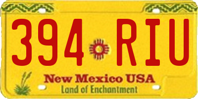 NM license plate 394RIU