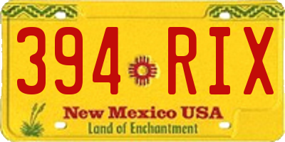 NM license plate 394RIX