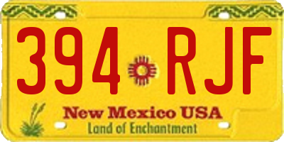 NM license plate 394RJF