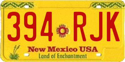 NM license plate 394RJK