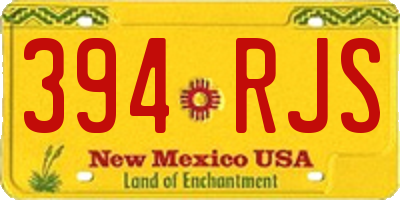 NM license plate 394RJS