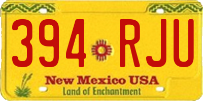 NM license plate 394RJU