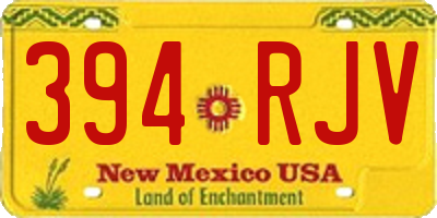 NM license plate 394RJV