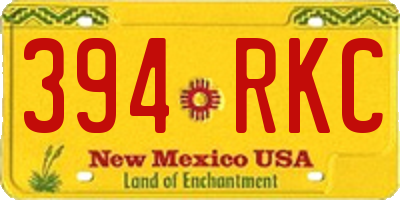NM license plate 394RKC