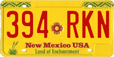 NM license plate 394RKN