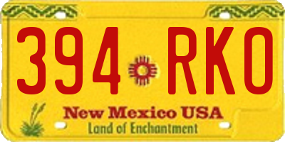 NM license plate 394RKO