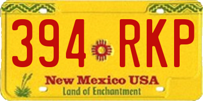 NM license plate 394RKP