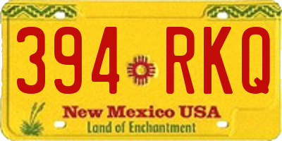 NM license plate 394RKQ