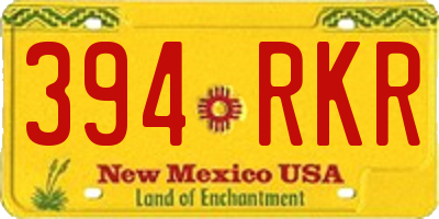 NM license plate 394RKR