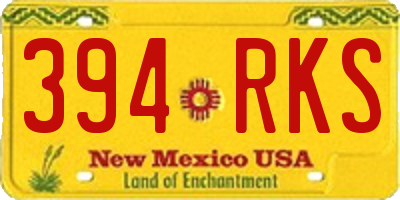 NM license plate 394RKS