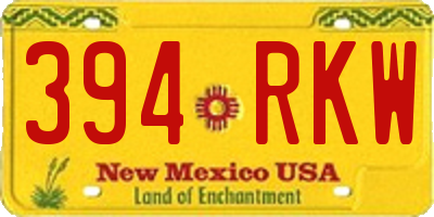NM license plate 394RKW