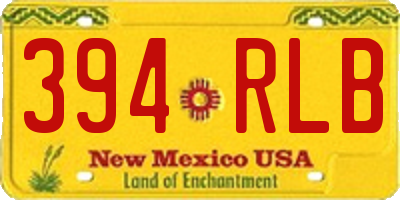 NM license plate 394RLB