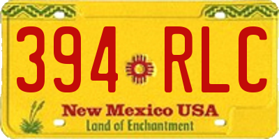 NM license plate 394RLC