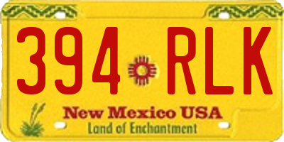NM license plate 394RLK
