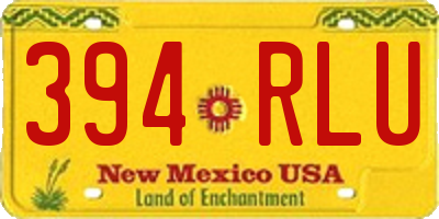 NM license plate 394RLU