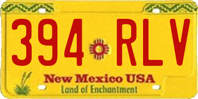 NM license plate 394RLV