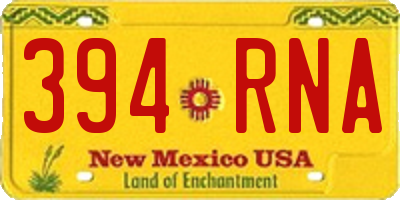 NM license plate 394RNA