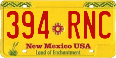 NM license plate 394RNC