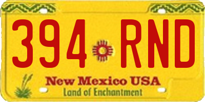 NM license plate 394RND