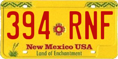NM license plate 394RNF