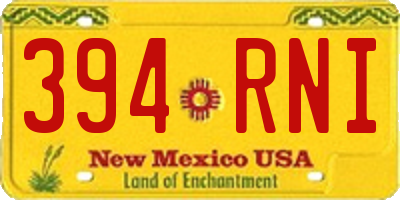 NM license plate 394RNI