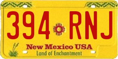 NM license plate 394RNJ