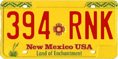 NM license plate 394RNK