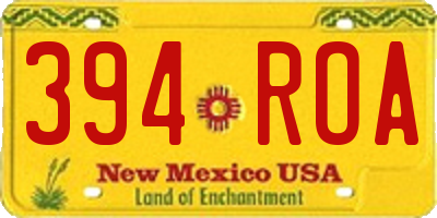 NM license plate 394ROA