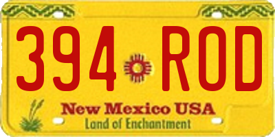 NM license plate 394ROD