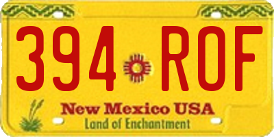 NM license plate 394ROF