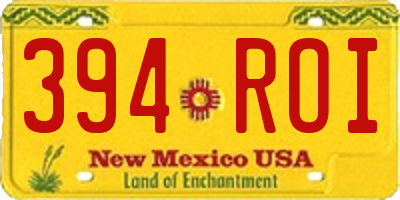NM license plate 394ROI
