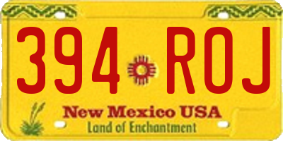 NM license plate 394ROJ