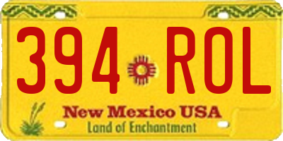 NM license plate 394ROL